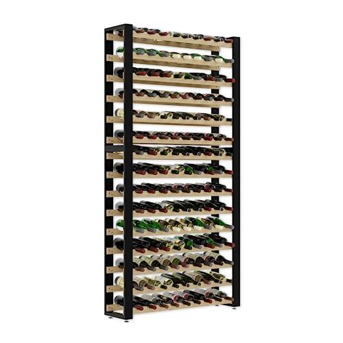 Lenmar Serie RW Portabottiglie in Legno per Bottiglie, Loft 135, 195 x 104 x 27, per 135 bottiglie, vino, portabottiglie, cantina, scaffali, portabottiglie