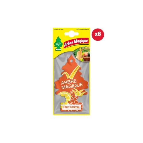 Arbre Magique Profumatore Auto, Fragranza Fruit Cocktail, Profumazione Fresca e Delicata, Durata fino a 7 Settimane, Made in Italy, Confezione da 6 Unità