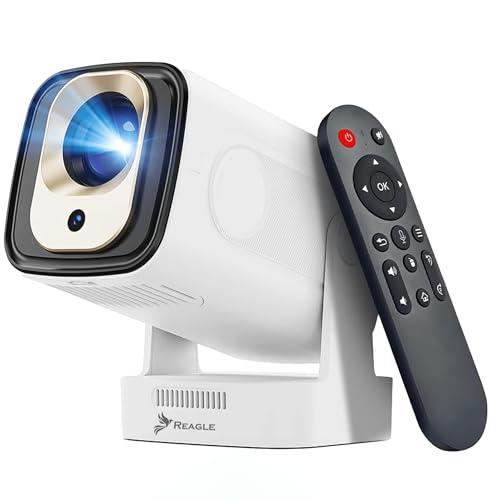 Reagle Mini proiettore Full HD 1080p 4K Upscaling Android WLAN Bluetooth Auto Focus 330 ANSI LED Proiettore Portatile 130 Pollici Keystone HDMI USB Smart TV Wi-Fi Home Cinema Miracast