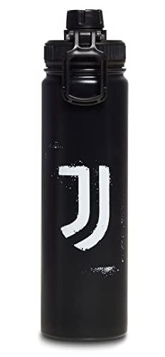 Seven Fußball-Trinkflasche – 500 ml – Thermosflasche aus Edelstahl, innen und außen, Temperatur bis zu 24 Stunden, Schule, Freizeit, Schwarz