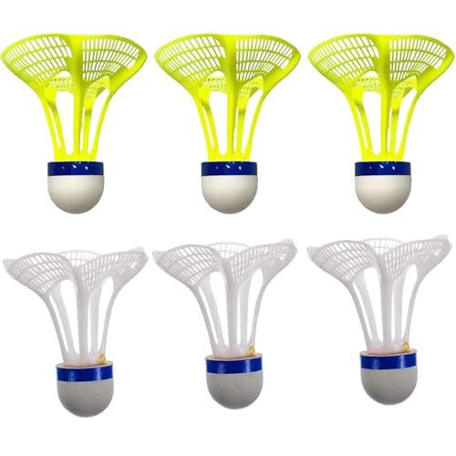 JDCMEI 6 Pezzi Volani da Badminton Antivento, Palline da Badminton Antivento con Doppia Testa in Sughero per attività All'aperto e al Coperto, Allenamento e Giochi per Il Tempo Libero