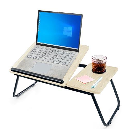 unycos - Tavolo Pieghevole PC Portatile, Supporto con Altezza Regolabile, Leggio e Slot per Tazza 56x33x23cm, Vassoio Letto per Colazione, Lavorare, Leggere, Scrivere, Guardare Film