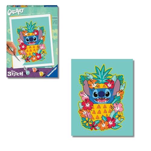 Ravensburger - CreArt , Disney Stitch, Dipingere con i Numeri, Kit Pittura, Idea Regalo Donna o Uomo, 14+ Anni, 24x30 cm