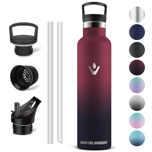 Vikaster Borracce sportive - Borraccia 1000ml, Borraccia acciaio inox, Borracce Senza Perdite, Borraccia con Cannuccia, Borraccia Termiche Sportiva, Adulto, Scuola, Outdoor