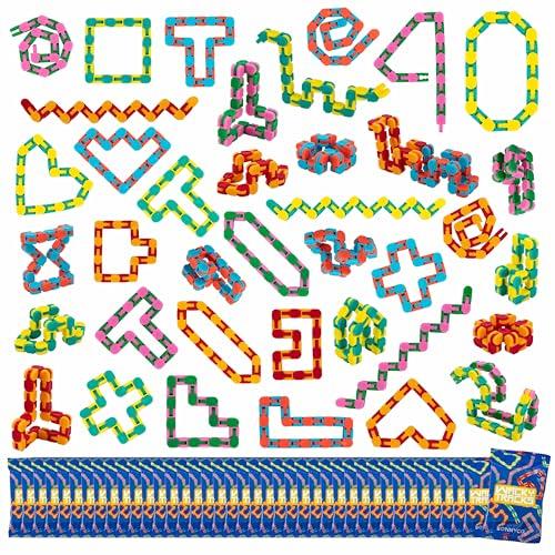 BONNYCO Wacky Tracks Confezione da 40 Catene Click 27 cm Antistress per Bambini 3-12 Anni. Gadget Compleanno Bambini, Fidget Toys, Regalini di Classe e Giochi Sensoriali Autismo