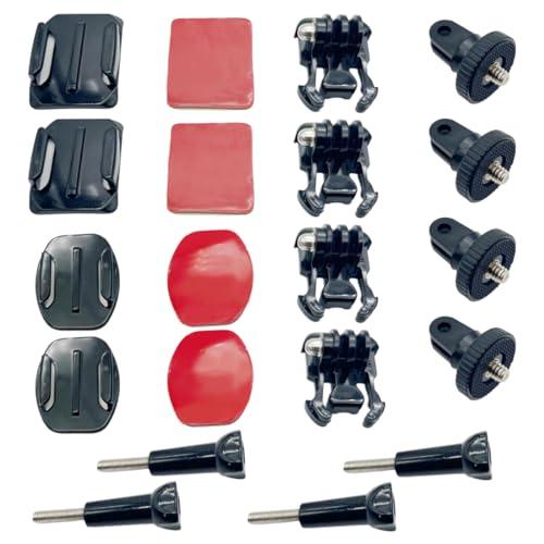 20 Set Cuscinetti Adesivi, Per Gopro, Supporto Attacchi Adesivo Curvo E Piatto, Supporti Casco Adesivo Mounts Kit Per Casco Compatibile Con Go Pro Action Camera