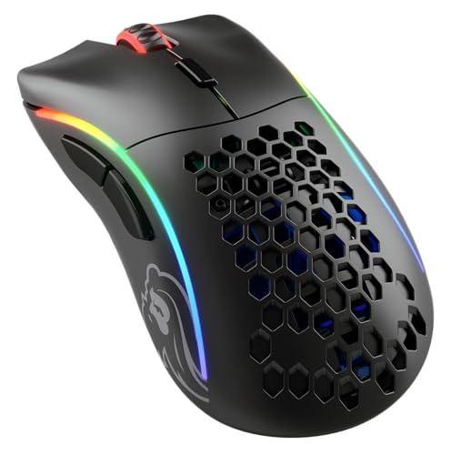 Glorious Gaming Model D Wireless Mouse da gaming senza fili - Superleggero 69 g, wireless 2,4 GHz senza lag, fino a 71 ore di batteria, RGB, sens. BAMF, ergon., 6 tasti - Nero opaco