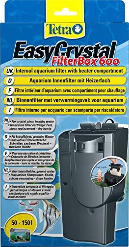 Tetra EasyCrystal FilterBox 600 Filtro Interno per Acquari con Scomparto per Il Termo Riscaldatore, per Un’Acqua Cristallina e Salubre, Utilizzabile in Acquari da 50 a 150 L