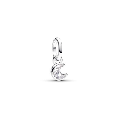 PANDORA ME Mini ciondolo a forma di luna in argento Sterling con zirconia cubica trasparente