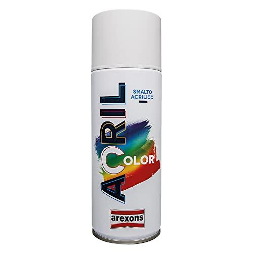 AREXONS | Acrilcolor, Smalto Spray Rosso Rubino RAL 9005 400, ml Vernice Spray Tutte le Superfici, Smalto Acrilico Fai da Te Alta Copertura, Spray Resine Acriliche