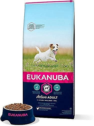 Eukanuba Cibo Secco per Cani Adulti Attivi di Taglia Piccola, Ricco di Pollo Fresco, 15 kg