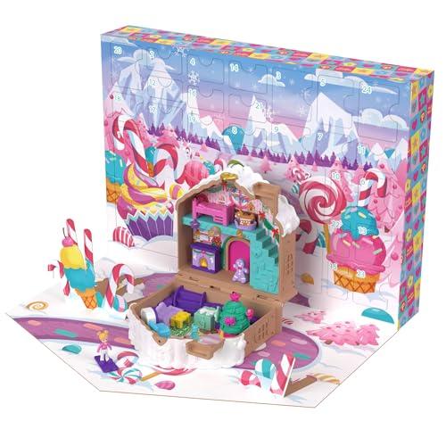 Polly Pocket - Calendario dell'Avvento 2025, Set casa di Pan di Zenzero con Una Micro Bambola e 24 soprese e Accessori a Tema FESTIVITÀ Inclusi, Giocattolo per Bambini, 4+ Anni, JFV13