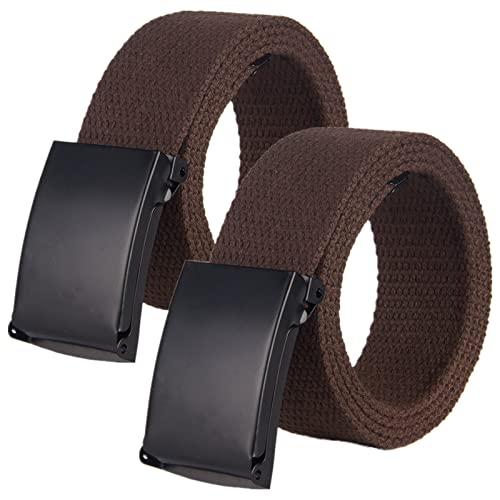 EFARMA Cintura elastica in tessuto elasticizzato, cintura in tela da uomo, taglio regolabile for adattarsi alla taglia fino a 69 (Color : Brown, Size : Length 105CM/41)