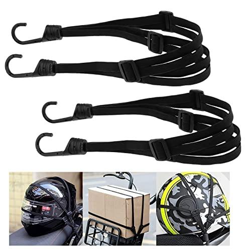 Romon Cinghia Elastica con Ganci, 2 Pezzi Cinghia Elastici Portapacchi Regolabile Helmet Rope con 4 Fibbie Scorrevoli per Bicicletta Moto Fissaggio Casco Bagagli Borsa a Tracolla