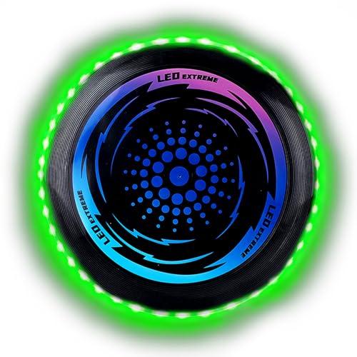 HUIKUANGEU Frisbee a LED Luminoso,Frisbee a Disco Volante Morbido in Tessuto con 49 LED,Frisbee Unisex-Youth,Frisbee da Competizione Funsport,per Adulti Bambini Spiaggia Prato Ricreativo.