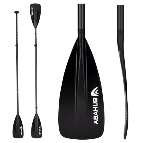 Abahub Pagaia SUP Kayak Carbonio 2 in 1 Pagaia Remi Regolabile Paddle Timone Leggero per Stand up Paddleboard, Albero in Carbonio Nero/Blu/Verde/Grigio/Arancione/Rossa in Plastica Nylon Lama