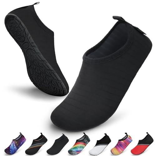 SAGUARO Scarpette Scoglio Uomo Donna Scarpe da Sport Acquatici Barefoot Scarpe da Piscina Spiaggia Canottaggio Mare Fiume Nuoto Surf Vela Calzini per Immersione (Nero,40/41 EU)