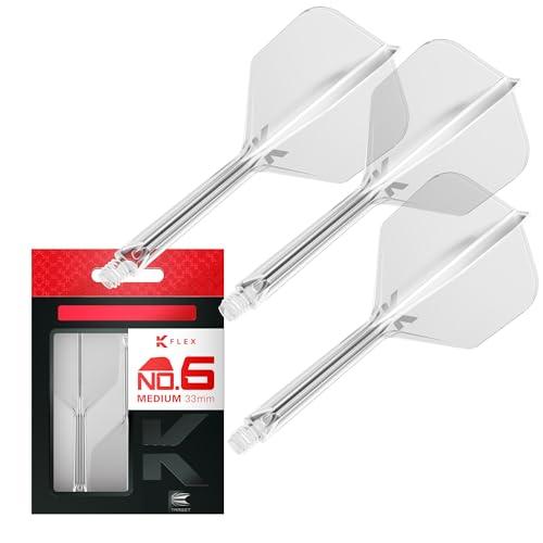 Target Darts K Flex Alette e Aste per Freccette Integrate, No.6 Transparente (Medio) | Confezione da 3 K-Flex - No.6, Kflex Aletta e Asta per Freccette Stampate in Un Unico Pezzo