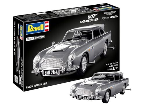 Revell 07746 James Bond Aston Martin DB5 (sistema a clic) in scala 1:24, non costruita, precolorato, clicca insieme (non colla), kit modellino in plastica