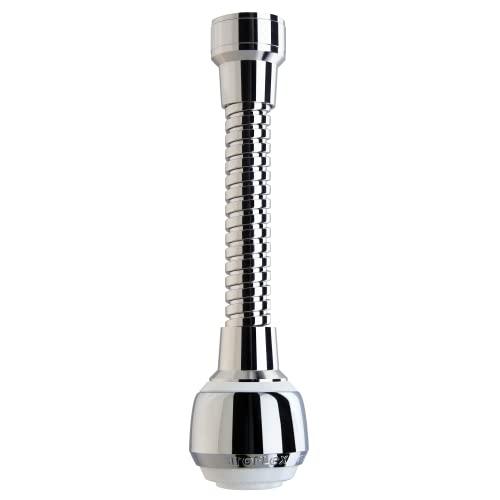 Siroflex 2510/1S Milady Doccino Per Lavandino Cucina Con Cannuccia Flessibile In Ottone Made in Italy | Aeratore Rubinetto Cromato Bianco | Areatore Per Rubinetti | Rompigetto Rubinetto Cucina