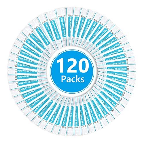 URAQT Sale Lavaggio Nasale, 120 Pezzi Sale per Lavaggio Naso Sali per Irrigazione Nasale, Wash Salt Lavaggio Nasali per Pulizia del Naso, Irrigatore Nasale, Neti Pot