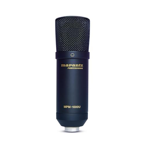Marantz Professional MPM1000U Microfono a Condensatore USB per Gaming, Streaming e Podcasting -Interfaccia Audio Integrata, Supporto da Scrivania, Plug-e-Play, Nero