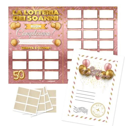 Maxi Gratta e Vinci Personalizzato Gioco Compleanno – Idea Regalo Lotteria della 50enne Versione A3 - Calendario Auguri Grattabile 50 Anni Per Invitati - Regali Divertenti 50 Anni Uomo Donna Originale