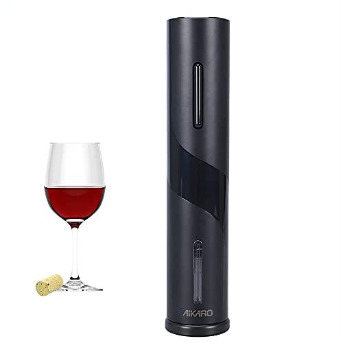 AIKARO - Apri-bottiglie per vino elettrico Cavatappi elettronico automatico, A batteria