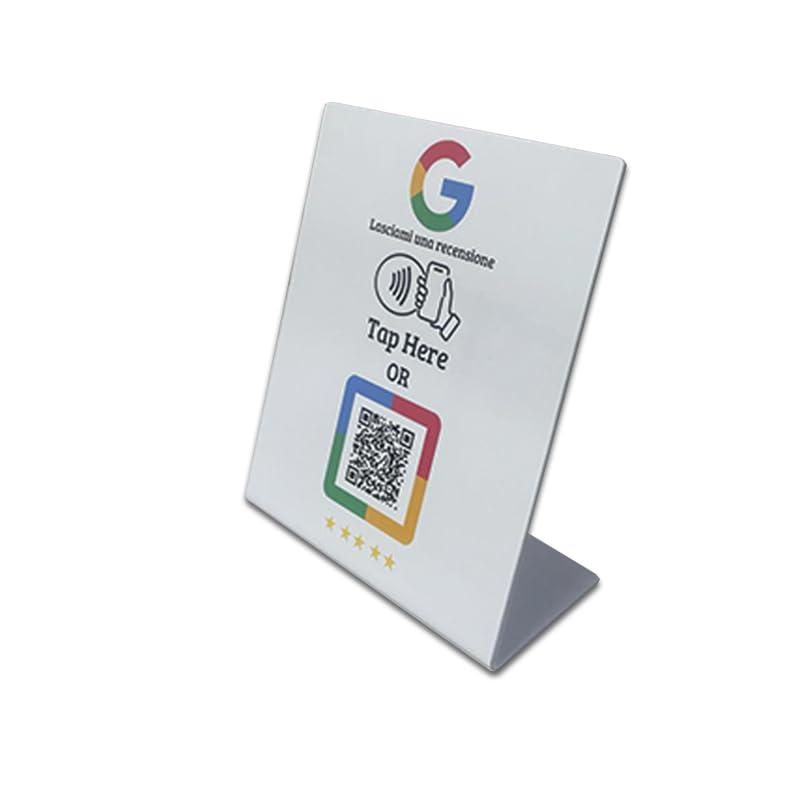 Smart Support Review NFC QRCode (GOOGLE)-SUPPORTO RECENSIONI GOOGLE DA BANCO PRODOTTO ITALIANO