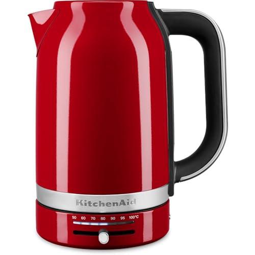 KitchenAid Bollitore Elettrico con Temperature Regolabile - 5KEK1701EER - Bollitore Acqua de 1,7L en Acciaio Inox - Design Retro - Con Filtro Antocalcare Rimovible - 2400W - Colore Rosso Imperiale