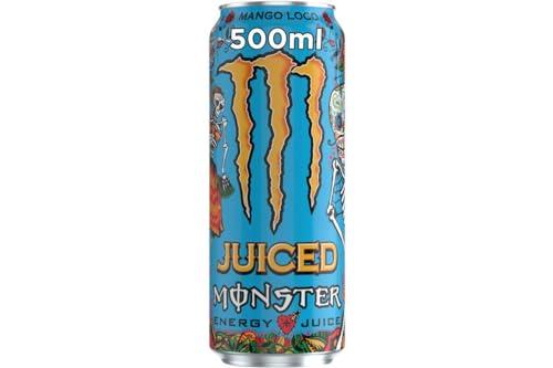 Monster Energy Mango Loco – 1 Lattina da 500 ml, Energy Juice con Taurina, L-carnitina, Inositolo e Vitamine del Gruppo B, Bevanda Energetica dal Gusto Esotico di Mango