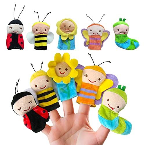 5 Pezzi Burattini per Dita,Liwein Finger Puppets Animali Burattini Marionette da Dita Animali Pupazzetti Dita Marionette da Dito per Favore di Partito Forniture Burattini per Dita (Insetti, 5)