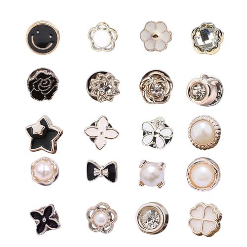 Spille a Bottone, 20 Pezzi Bottoni da Donna a Spillo, Camicia da Donna Spilla Bottoni, Spille di Sicurezza a Bottone, Accessorio Invisibile per Camicia, Senza Cucire