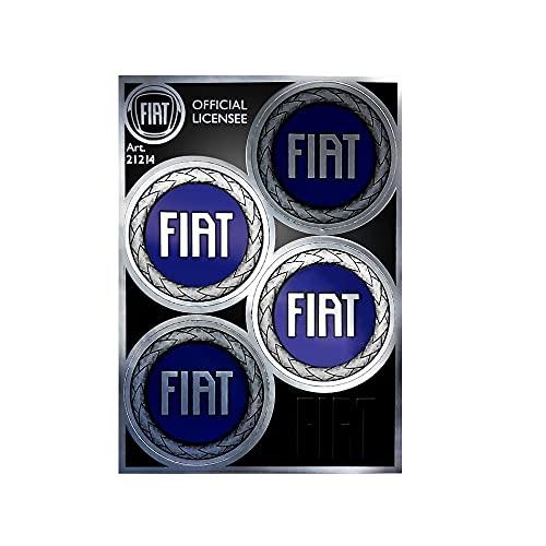 Fiat 21214 Adesivi Ufficiali 4 Loghi Blu da 48 mm, 94 x 131 mm
