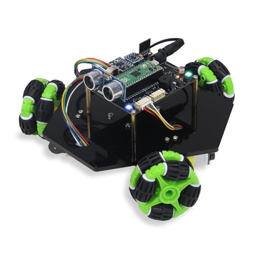 Freenove Omni Wheel Car Kit for Raspberry Pi Pico (Included), Dual-core Arm Cortex-M0+ Microcontroller, 3-wheel and 4-wheel Forms, Accelerometer Module, Compass Module, Ultrasonic Distance Sensor