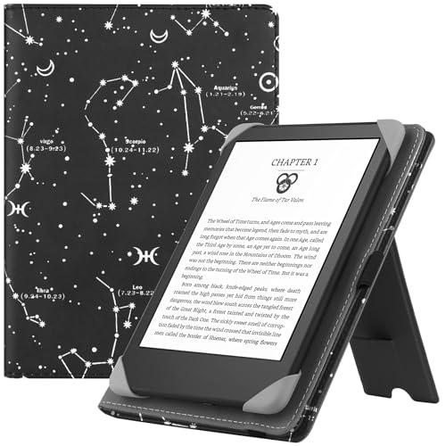 HGWALP Custodia universale per 6 pollici Paperwhite eReaders, Folio Stand Cover con cinturino compatibile con Kindle Paperwhite/Kobo/Tolino/Pocketbook/Sony 6 pollici E-Book Reader-Constellation