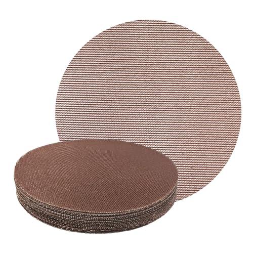 GZKTY 23 Pezzi Rete Dischi Abrasivi 225mm, Grana 60/80/120/180/240, Per Levigatrice Orbitale da 225mm e Levigatrici per Legno per la levigatura di superfici dure, legno, stucco, vernice, metallo