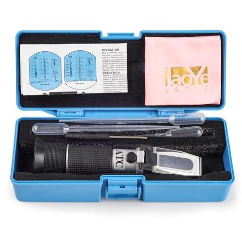 Rifrattometro Antigelo Portatile Tester per Liquidi di Raffreddamento di Glicole Etilenico e Propilenico Rifrattometro per Autoveicoli, Acqua del Parabrezza, Acido della Batteria e AdBlue con Pipetta