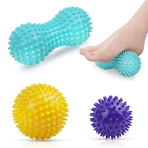 URAQT Palline Massaggio 3 Palle, Palline Massaggio e Lacrosse Ball, Sfere da Massaggio per Deep Tissue Massaggio, Fisioterapia, Rilascio Miofasciale, Auto-massaggio