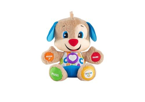 Fisher-Price Il Cagnolino Smart Stages Ridi & Impara, morbido peluche educativo per imparare le prime paroline, con 75+ canzoni, luci e melodie, 6+ mesi, Edizione: Tedesco, FPM50