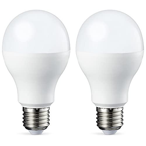 Amazon Basics Lampadina LED E27, 14W (equivalenti a 100W), Luce Bianca Calda, Dimmerabile - 2 Unità (Confezione da 1)