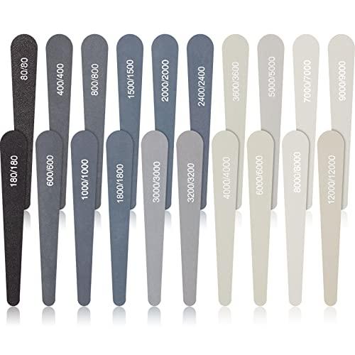 Honoson 20 Bastoncini Lucidanti per Levigatura per Modelli in Plastica Strumenti Assortiti per Levigare Metallo e Legno Accessorio per Modellismo