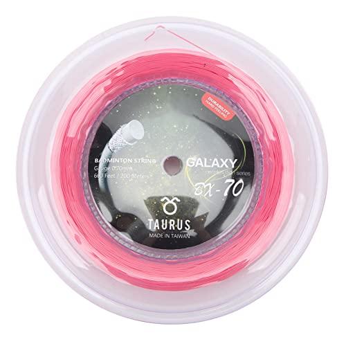 Buachois Corda per Racchetta da Badminton, Corda da Badminton Elastica Alta 200 M Linea da Badminton per Durata 0,7 Mm per Racchette da Badminton Volani(Rosa)