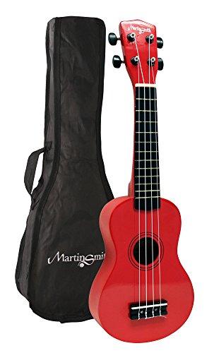 Martin Smith Soprano Ukulele con ukulele Bag & Chord Book - Red