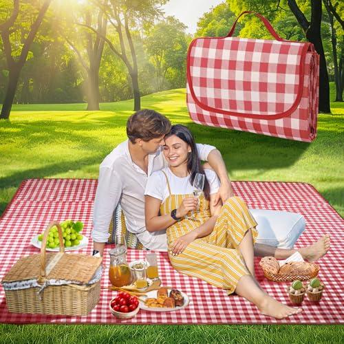 SRJEQC Coperta picnic impermeabile 200 * 200cm,Telo picnic,Coperta picnic Portatile con Maniglia,Telo picnic impermeabile è adatta per campeggio,Picnic,Spiaggia, Prato
