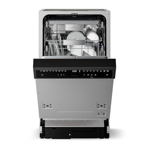 Klarstein Velaire Lavastoviglie da Incasso 45cm - Semi-Integrata, 10 Coperti, 9 Programmi, Silenziosa 42 dB, Classe B, AquaStop, Blocco Bambini, Display, Lavastoviglie Incasso