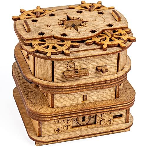 iDventure Cluebox - Davy Jones Locker - Escape Room gioco in legno - Scatola rompicapo a Labirinto - Scatola regalo - regalo fidanzato - puzzle 3D - iq puzzle rompicapo - regalo per lui
