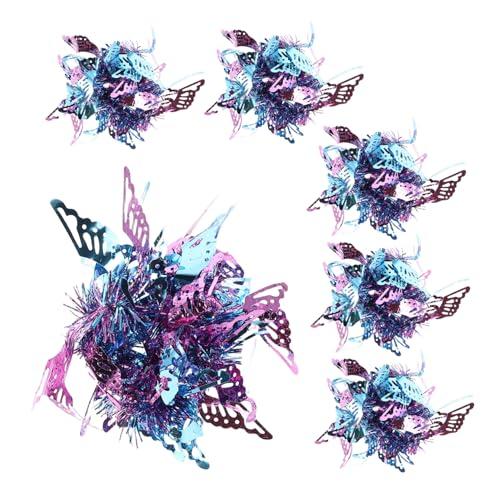 KOMBIUDA 6 Pezzi Pom Pom Metallici da Polso Fiori da Cheerleader da Cheerleading Design Leggero vestibilità Adatta Ai Bambini