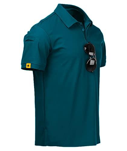 JACKETOWN Polo Shirt Uomo Manica Corta Asciugatura Rapida Traspirante Tennis Polo Shirt Camicie Estate per Uomo Button Front T-Shirts Sport Shirt Basic Regular Fit Golf Shirt
