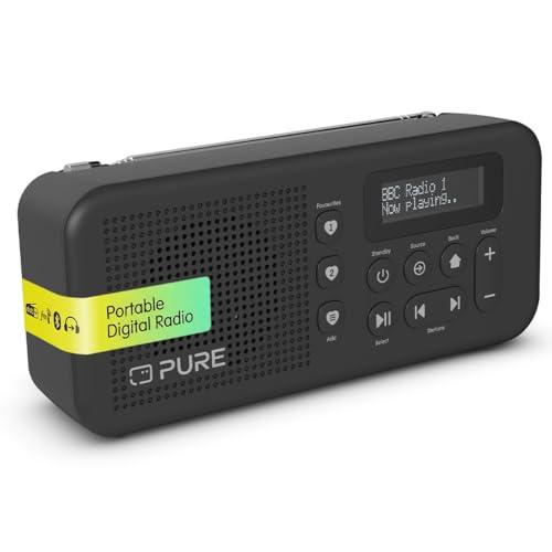 PURE Elan Move Radio Digitale Portatile DAB+ e FM con Bluetooth 5.3, Radio Compatta Tascabile con Batteria Ricaricabile fino a 16 Ore, Jack Cuffie e Display LCD – Nero